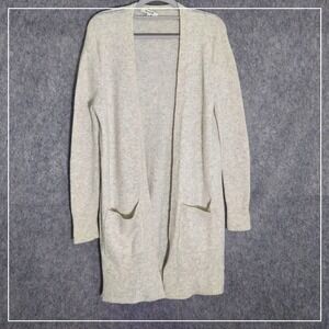 Madewell Cardigan 2Xs Wool Alpaca Open Gray Pocket Preppy Minimalist Casual